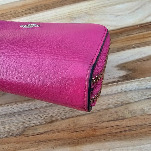 COACH Pink Zip Around Wallet Wristlet Clutch, Pre-owned - Picture 9 of 15